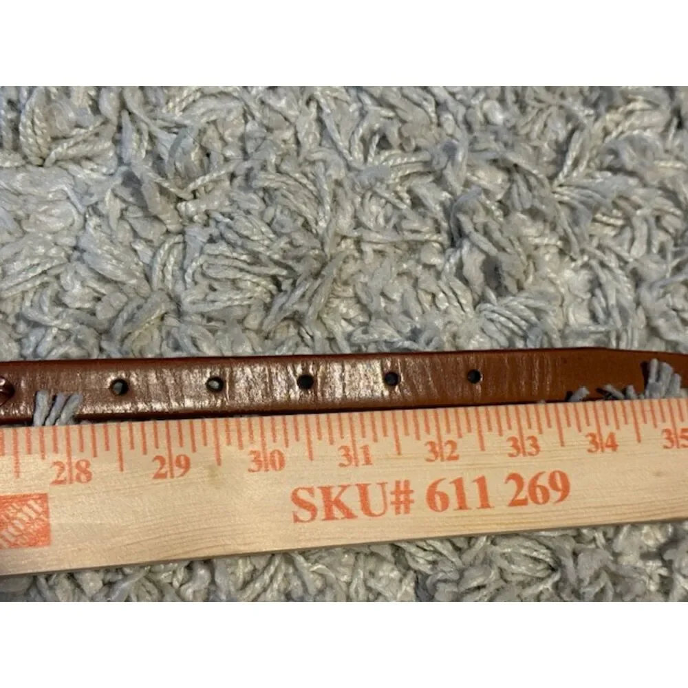Vintage Eddie‎ Bauer Braided Leather Belt Sz7/L Sm Width Brown Boho Cabincore
